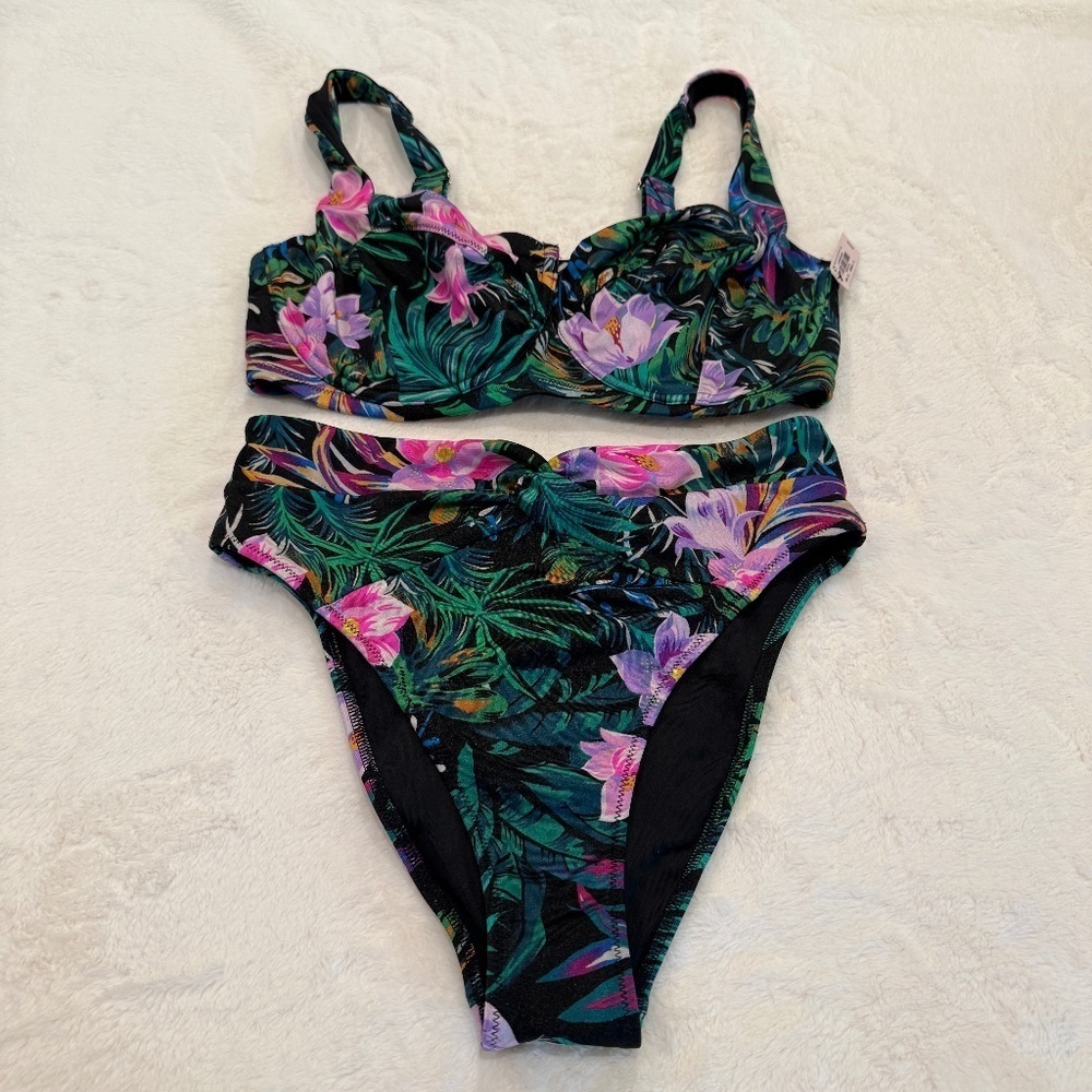 New! Victoria's Secret Black Palm Bikini Set 45592 - Picture 7 of 15